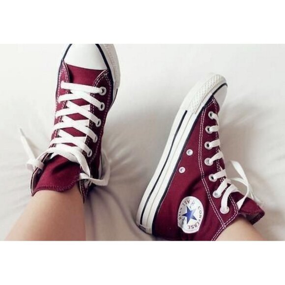 COVERSE Chuck Taylor Hi Top Sneaker Men's 10.5 Women's 12.5 Unisex Burgundy Red - Picture 1 of 12